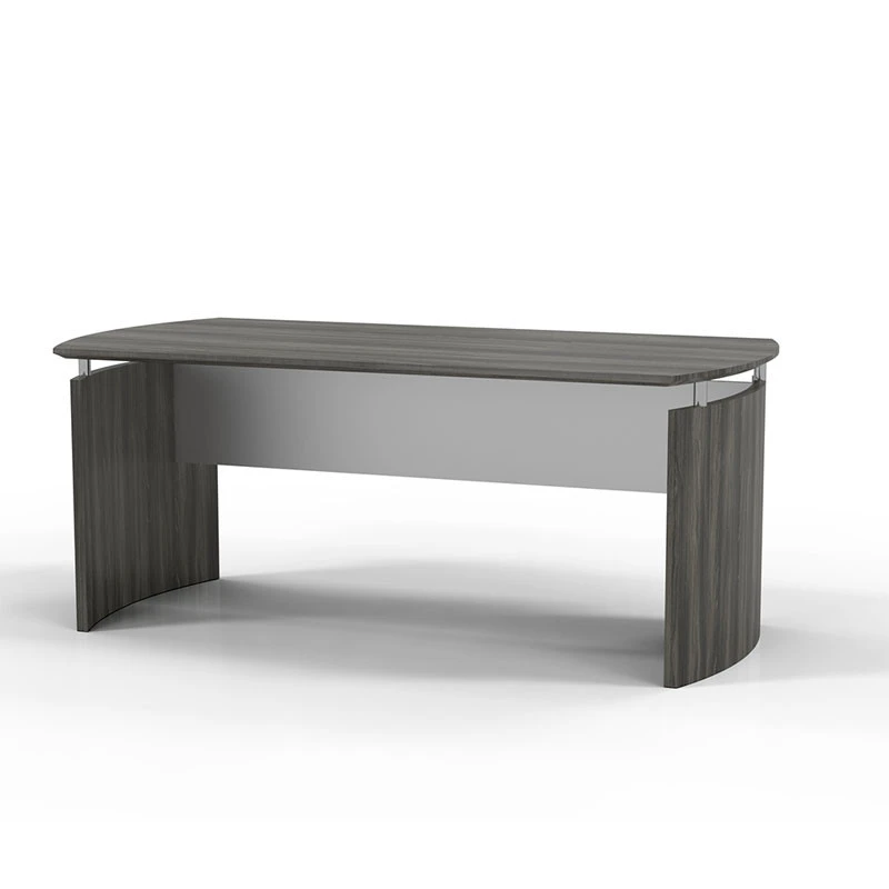 Mayline Medina Executive 72" Desk With Right Return, Left Return, Low-Wall Cabinet, Two Round Cabinet Shelves, Gray Steel - MNT13-LGS - Image 3