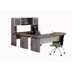 Mayline Medina Laminate Executive 72" Desk U-Shaped Package Right Gray Steel - MNT31-LGS