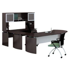 Mayline Medina Laminate Executive 72" Desk U-Shaped Package Right Mocha - MNT31-LDC