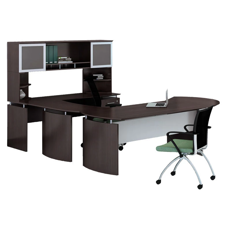 Mayline Medina Laminate Executive 72" Desk U-Shaped Package Right Mocha - MNT31-LDC