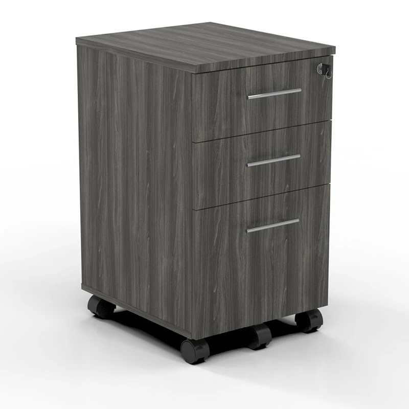 Mayline Medina Executive 72" Desk With Left Bridge, 72 Credenza, 72 Hutch, Center Drawer,Box/Box/File, And 2 Corner Supports, Gray Steel - MNT35-LGS - Image 2