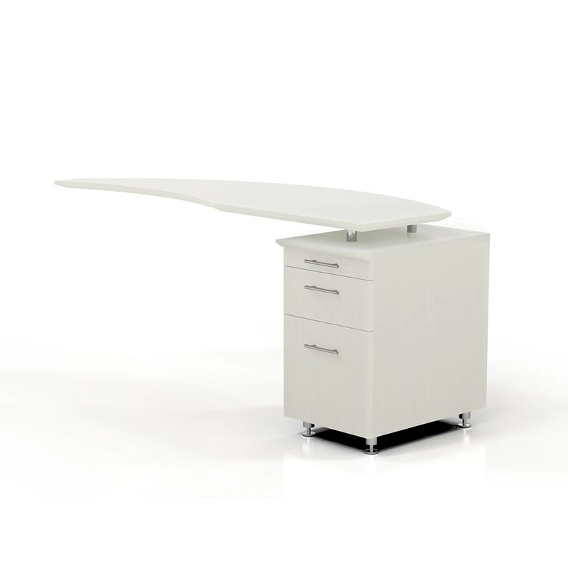 Mayline Medina Executive 72" Desk With Return On Right, Left Curved Desk Extension, And Low Wall Cabinet, Textured Sea Salt- MNT8R-TSS - Image 3