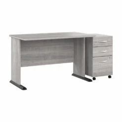 Bush Furniture 48W Computer Desk With 3 Drawer Mobile File Cabinet - STA001PGSU