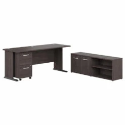 Bush Furniture 72W Computer Desk With Mobile File Cabinet And Low Storage Cabinet - STA007SGSU