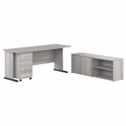 Bush Furniture 72W Computer Desk With Mobile File Cabinet And Low Storage Cabinet - STA007PGSU