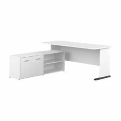 Bush Furniture 72W L Shaped Gaming Desk With Storage - STA012WH