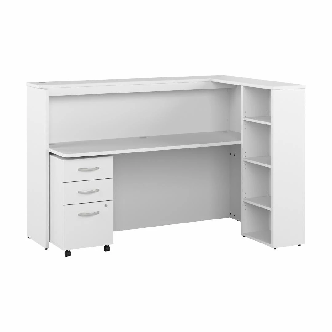 Bush Furniture 72W Cubicle Desk With Shelves And Mobile File Cabinet - STC062SGSU - Image 2