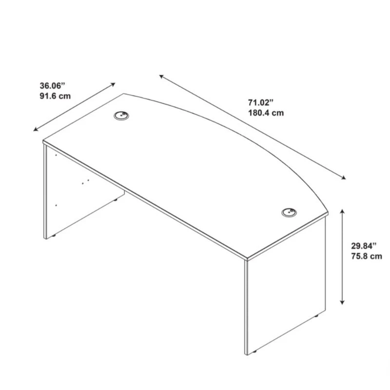 Bush Business Furniture Series C Desk Bowfront In Mocha Cherry 72"W X 36"D - WC12946 - Image 4