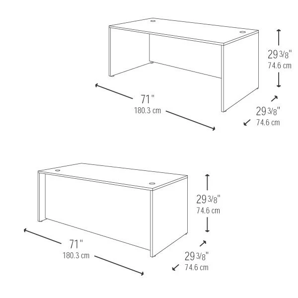 Bush Business Furniture Series C Desk 72" W X 30"D In Hansen Cherry 72"W X 30"D - WC24436 - Image 2
