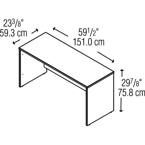 Bush Business Furniture Series C Credenza Desk In Mocha Cherry 60"W X 24"D - WC12961 - Image 2